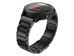 Bracelete Para Garmin (22mm) - Liga De Titânio - Três Contas - Fivela De Pressão - Liberação Rápida Preto