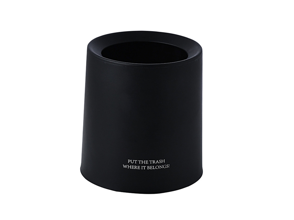 Mini Papelera De Mesa De 1,5 L, Con Bonito Estampado De Animales, De Plástico Portátil, Ideal Para Oficina O Estudio, Color Negro.