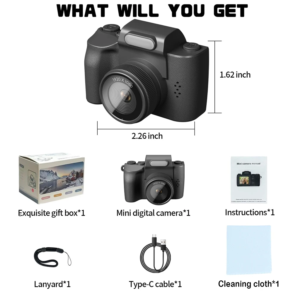 (negro, No Requiere Tarjeta Sd) Mini Cámara Llavero 1080p Con Pantalla Hd De 1,3 Pulgadas
