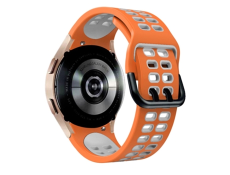 Correa de Silicona bicolor con hebilla de doble orificio para Samsung Galaxy Watch 5 40mm/44mm/5 Pro 45mm - naranja/gris