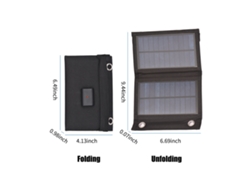Cargador solar plegable con puerto USB y mosquetones