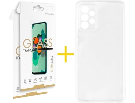 Carcasa y 2 Protectores de Pantalla de Vidrio Samsung A72 5G SKYHE Silicona Líquida Transparente