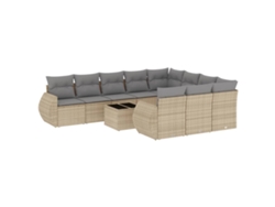 Maison Exclusive - Set De Sofás De Jardín 11pzas Con Cojines Ratán Sintético Beige