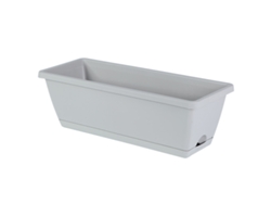 MEOIRUERY Caja de Plantación Rectangular Gris Claro 43x19x15cm de Resina para Flores y Verduras, para Balcón y Hogar