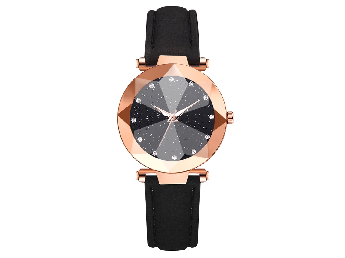 Reloj De Pulsera Analógico De Aleación Con Esfera Redonda - Negro