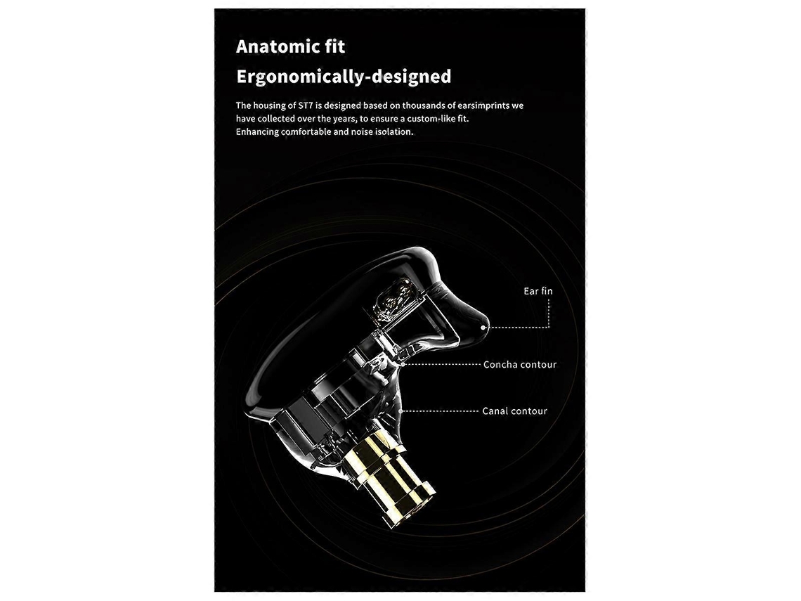 Auriculares Deportivos Híbridos Hifi St7 Blancos