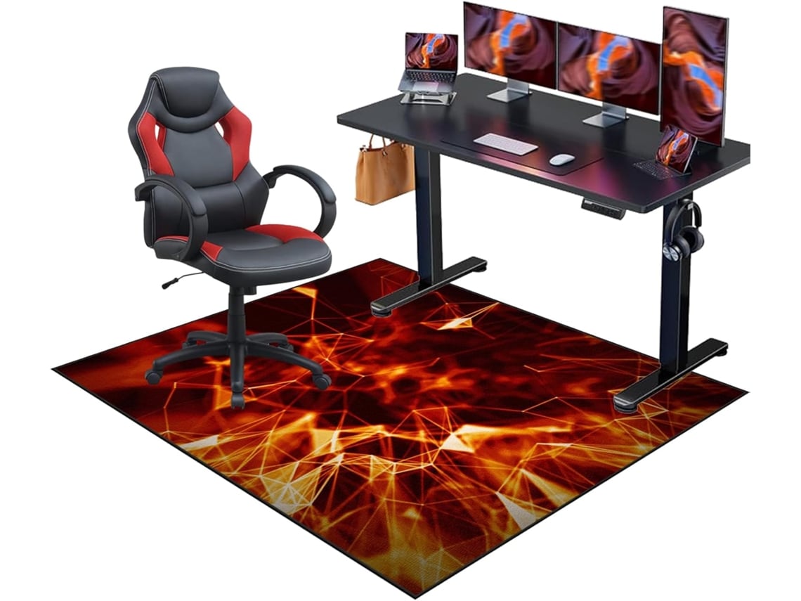 Alfombrilla para silla gaming, protector de suelo antideslizante, 90 x 120 cm, para suelos duros | Sillas