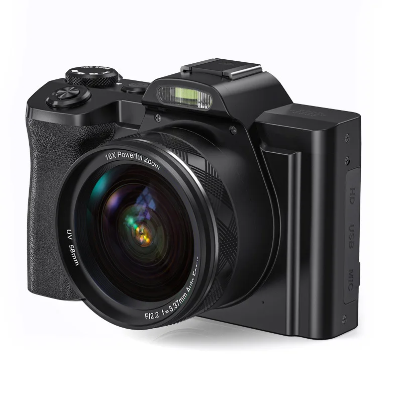 (Negro, 32 GB de memoria) Cámara digital, grabación 5K, cámara réflex sin espejo, cámara digital de alta definición