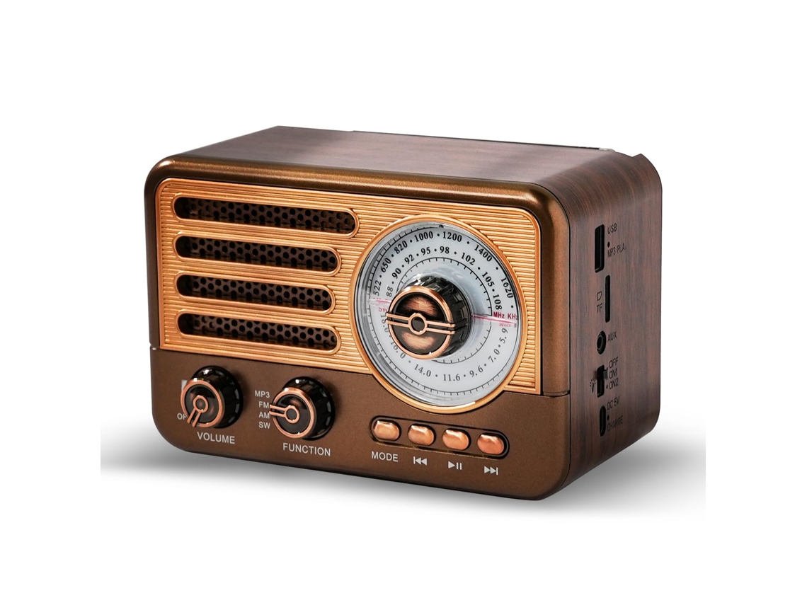 Retro-transistorradio Batería Am-fm-sw Radio Pequeña Wiederaufladabares Tragbares Radio Con 1800 Mah Litio-ionen-akku Unterstützt Tf-