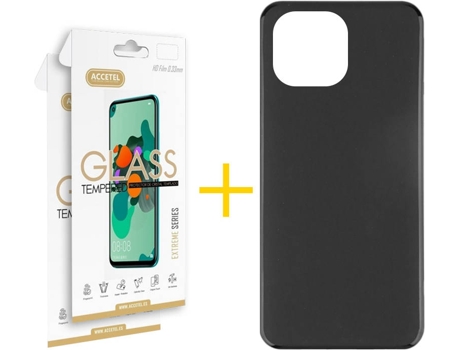 Kit Funda + 2 Protectores de Pantalla Apple iPhone 13 Pro Max ACCETEL Liso 6 Negro