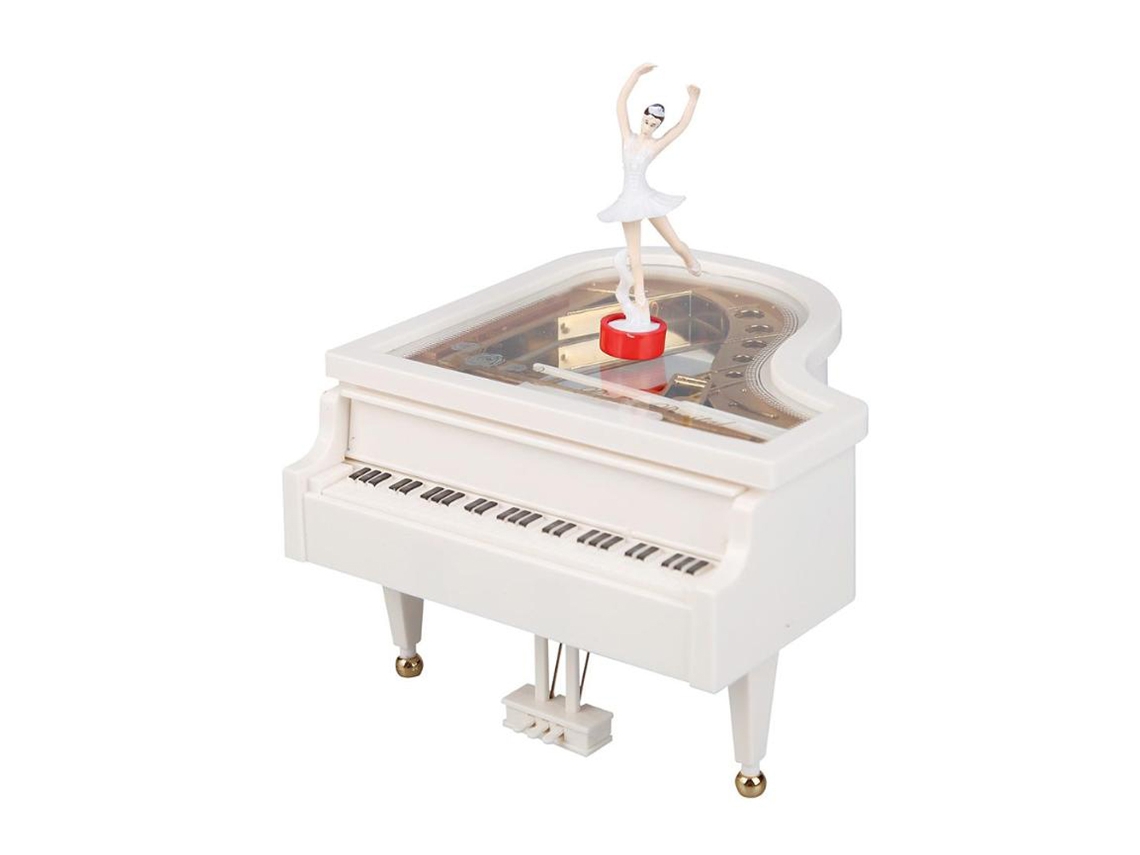 Caja de música de piano mecánico con mini bailarina