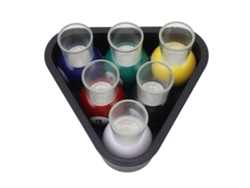 Set De 6 Vasos Shot De Billar Bolas De Pool Multicolor Para Reuniones En Bar