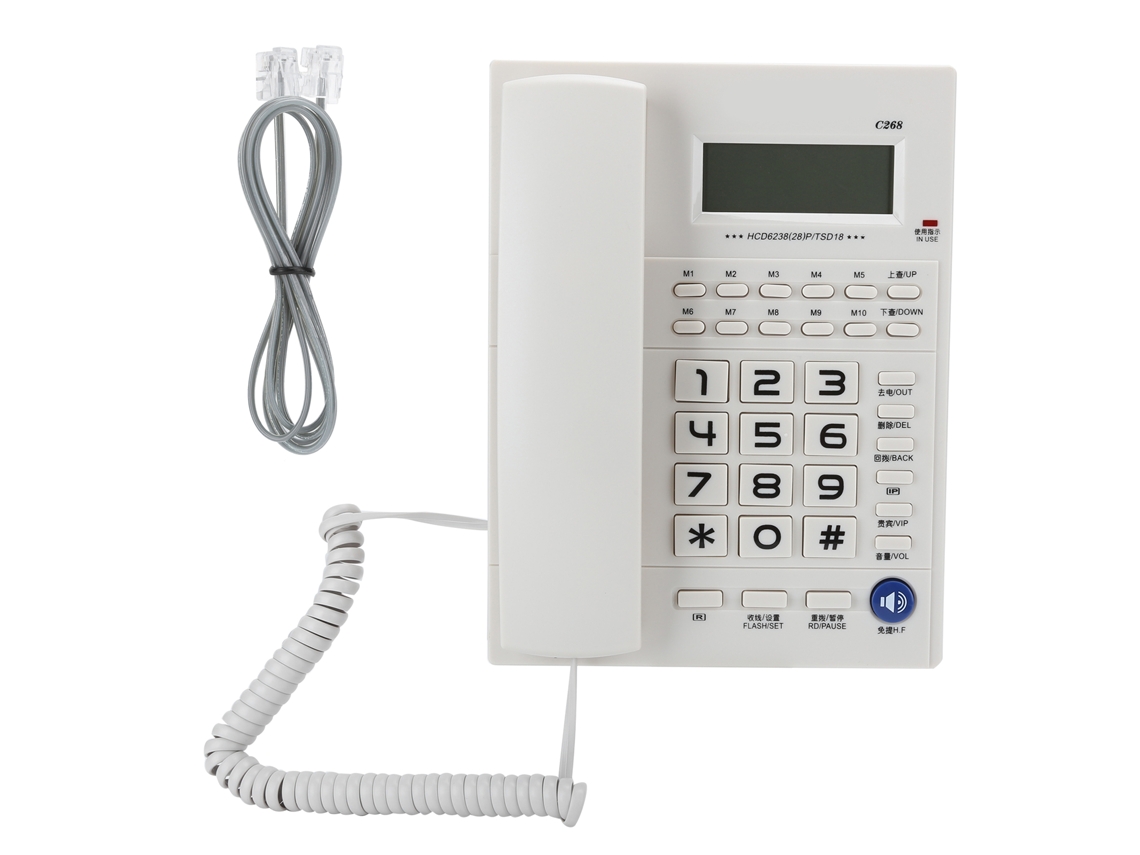 Teléfono fijo residencial (identificador de llamadas, alarma)