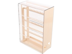 Organizador De Joyas, Joyero De Plástico Beige De 3 Niveles, Soporte Para Pendientes