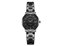 Reloj Analógico De Cuarzo Geekthink, Resistente Al Agua Hasta 30 M, Brazalete De Acero Inoxidable, Para Mujer, Color Negro.