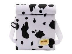Bolso bandolera de lona 2026 con estampado de vaca para teléfono móvil pequeño para hombres, mujeres y niños.