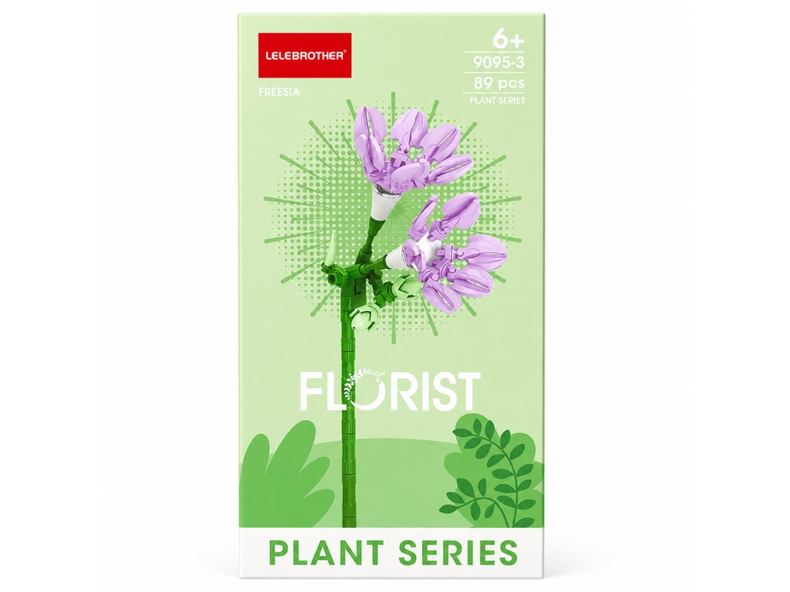 Flor Freesia - Blocos De Construção Lelebrother 9095-3 Multicores