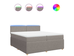 Maison Exclusive - Cama Box Spring Con Colchón Tela Gris Taupe 200x200 Cm