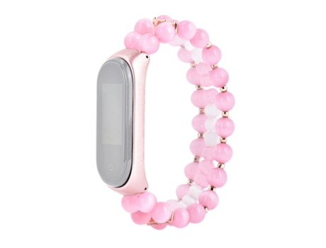 Correa de cuentas trenzadas perlas de ópalo para Xiaomi Mi Band 4/3 - rosa