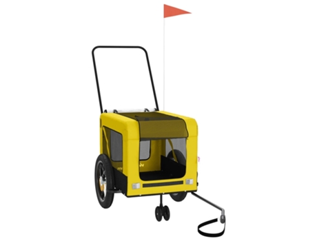 Remolque bicicleta mascotas hierro tela Oxford VIDAXL amarillo negro