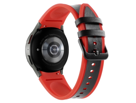 Correa de reloj inteligente para Samsung Galaxy Watch4/5/5 Pro Cuero regenerado de silicona (rojo + negro)