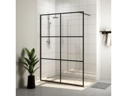 Mampara De Ducha Accesible Vidrio Esg Claro Negro 140x195 Cm