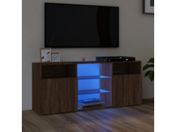 Estantería/Mueble de TV con luces Led 120X30X50 Cm Roble Marrón