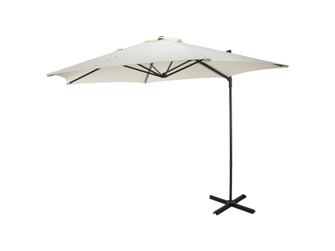 Well Home - Sombrilla Colgante Push Up En Color Crema Con Base De Acero