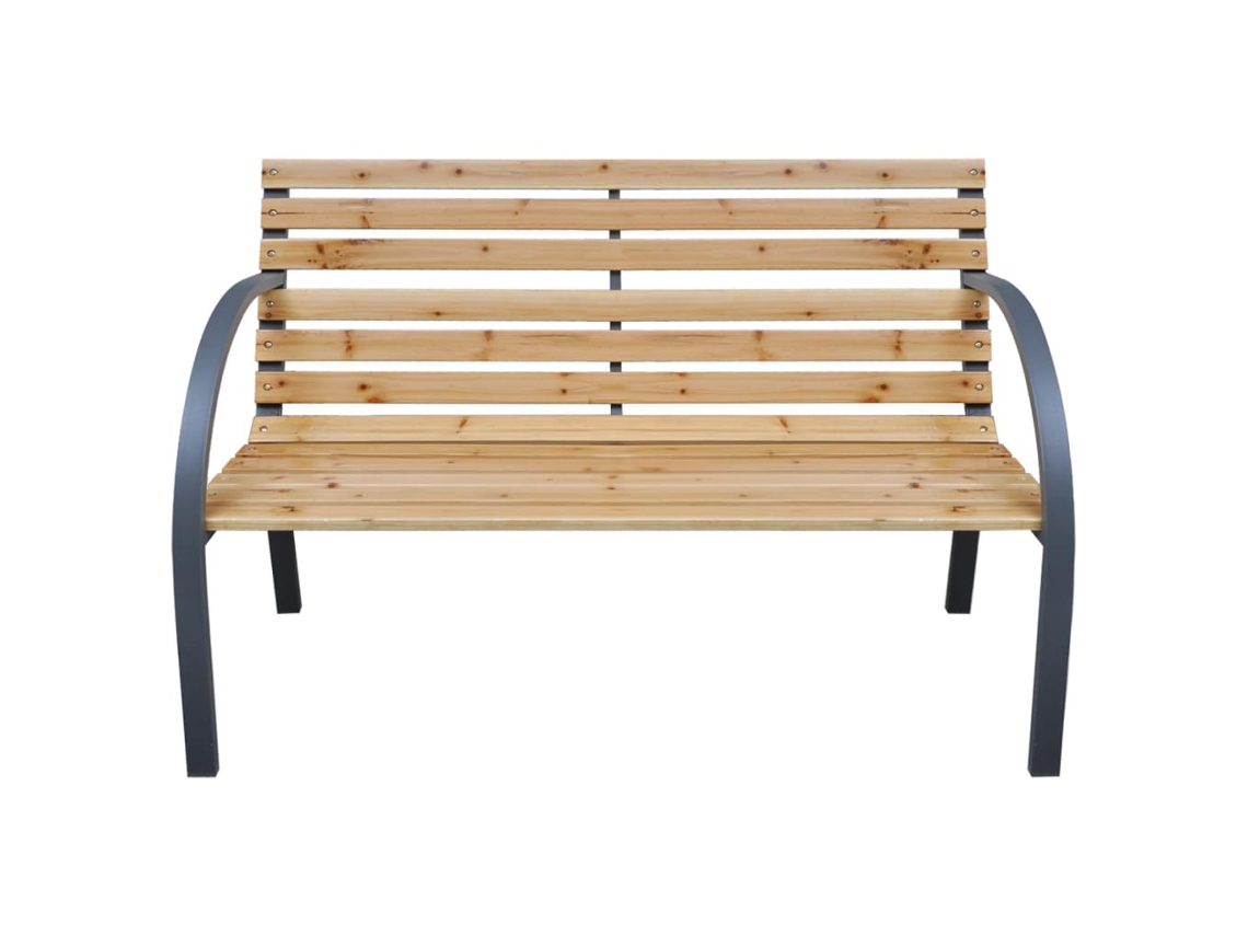 Banco De Jardín Madera Maciza Abeto 112 Cm