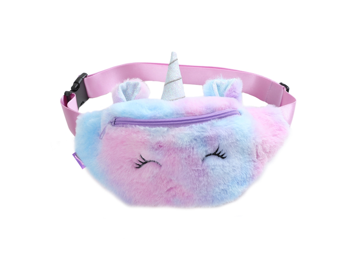 Riñonera Ajustable De Peluche Con Diseño De Dibujos Animados Y Estampado Degradado.