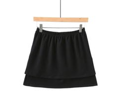 2026-falda Mini Con Cintura Elástica Y Falsa Camisa Para Mujer, Falda Interior De Polyester