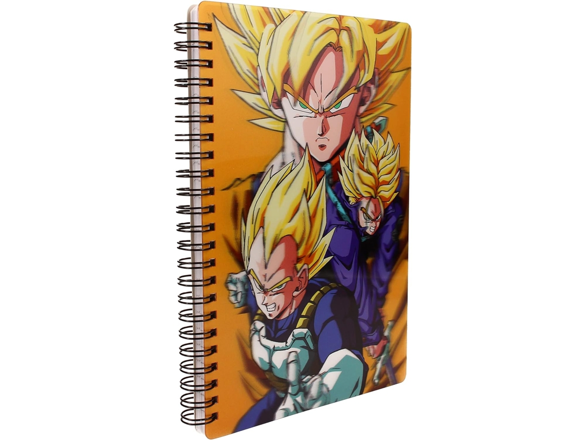 Caderno Saiyans Dragon Ball Z Efeito 3D Lenticular