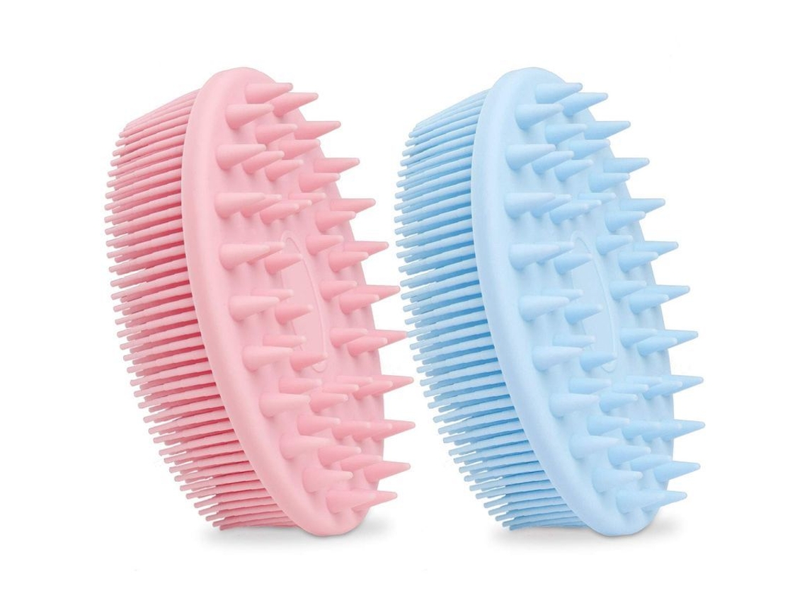 Masajeador Capilar De Silicona 2 En 1, Cepillo De Baño, Cepillo Para Champú Y Esponja Corporal.