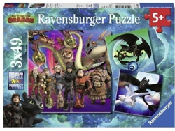 Conjunto de 3 Puzzles RAVENSBURGUER RAV4005556080649 (49 Piezas)