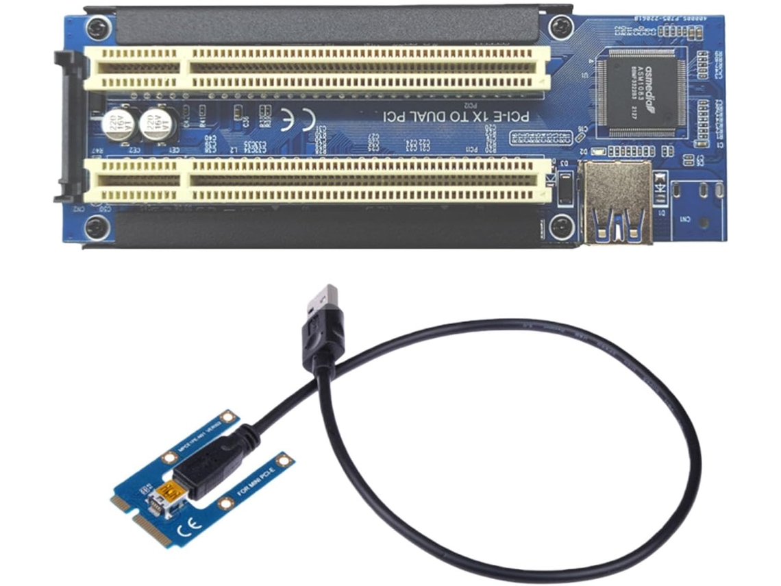 Extienda La Tarjeta Pcie Pequeña Al Adaptador De Expansión De Doble Puerto. Agregue Una Expansión Con