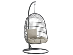 Silla colgante con soporte BELIANI Allera de Poliéster Negro 102x102x199