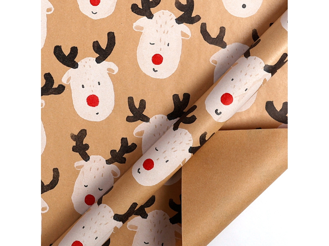 Papel de regalo navideño Eifson, papel kraft para envolver regalos de Navidad, 43 cm x 3 m (11)