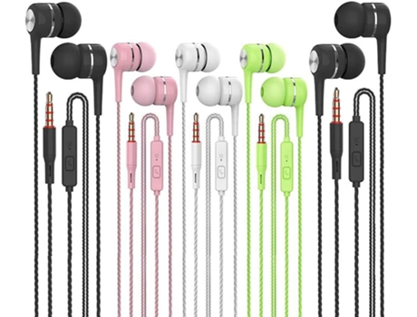 Auriculares con Micrófono 5 Pack Compatible con Iphone y Smartphones Android Ipod Ipad Reproductores Mp3