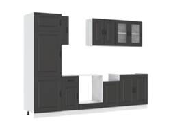 Juego de gabinetes de cocina de 8 piezas Kalmar Black EXCLUSIVO DE LA CASA