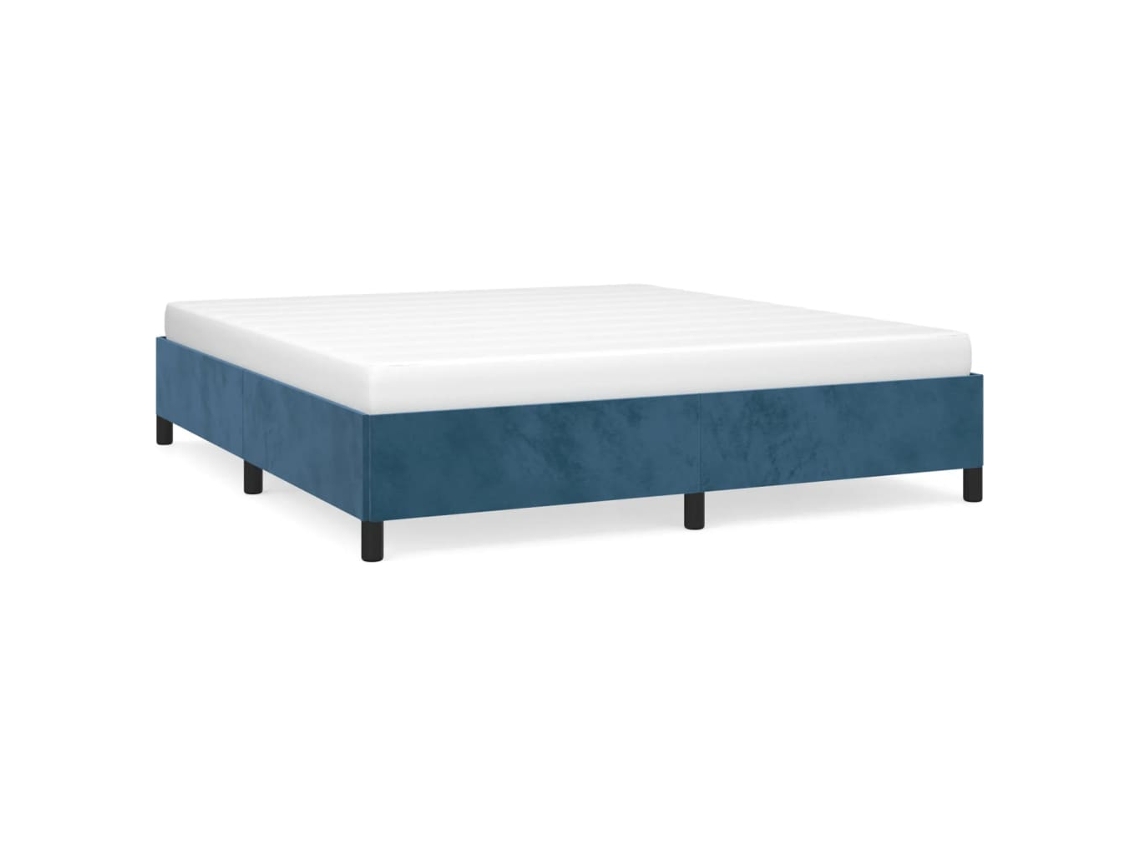 Maison Exclusive - Estructura De Cama Sin Colchón Terciopelo Azul Oscuro 180x200cm