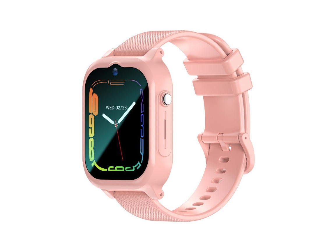 Reloj Inteligente 4g Para Niños, Con Banda Para El Cuello Y Posicionamiento Gps De Doble Uso (rosa)