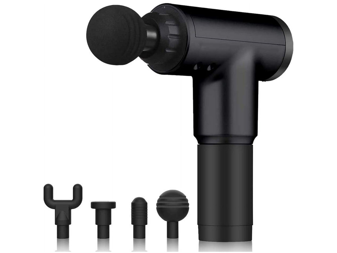 Pistola De Masaje De 6 Velocidades, Masajeador Muscular De Tejido Profundo De Mano Inalámbrico, Recargable (negro)