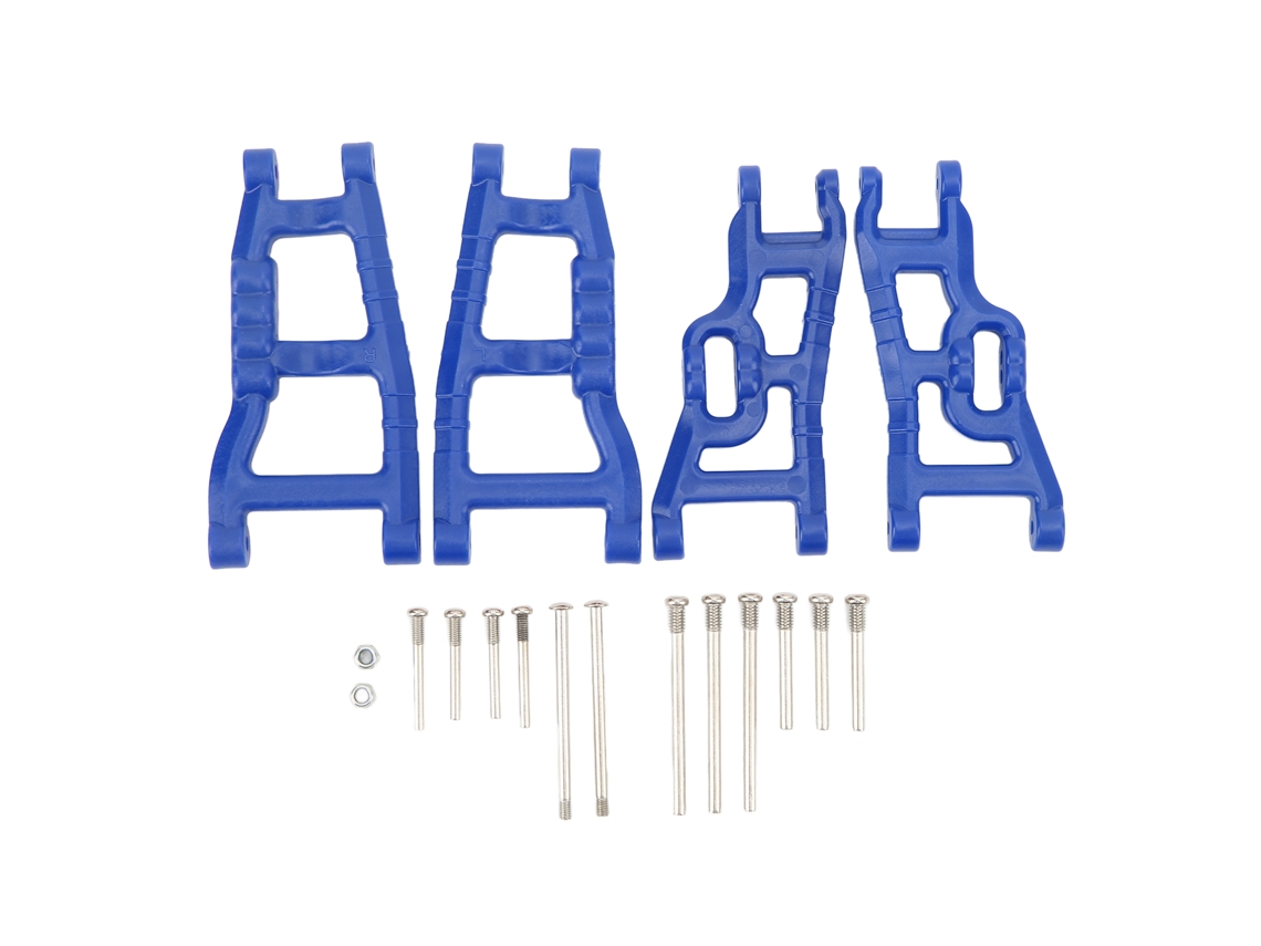 Kit De Brazos De Suspensión Delanteros Y Traseros De Alta Resistencia Para Coches Rc Rustler Stampede Slash 2wd 1/10, Color Azul Oscuro.