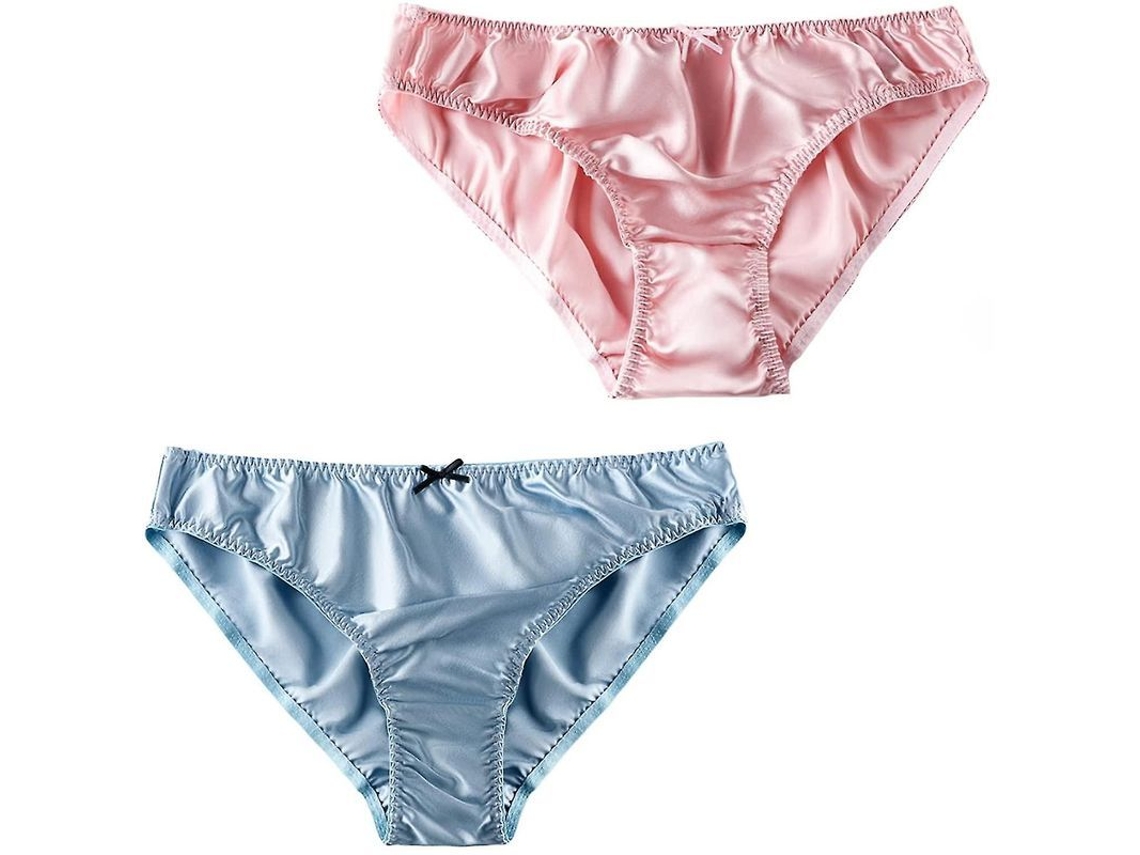2026-mujeres Calzoncillos De Seda De Morera Bikini Sexy Satin Suave Ropa Interior 2 Piezas