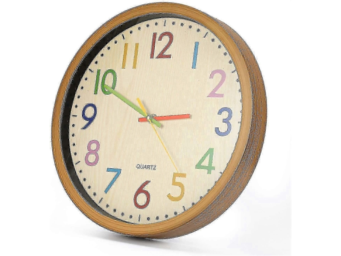 Relógio De Parede Infantil Silencioso De 30 Cm (12 Polegadas) Para 2025