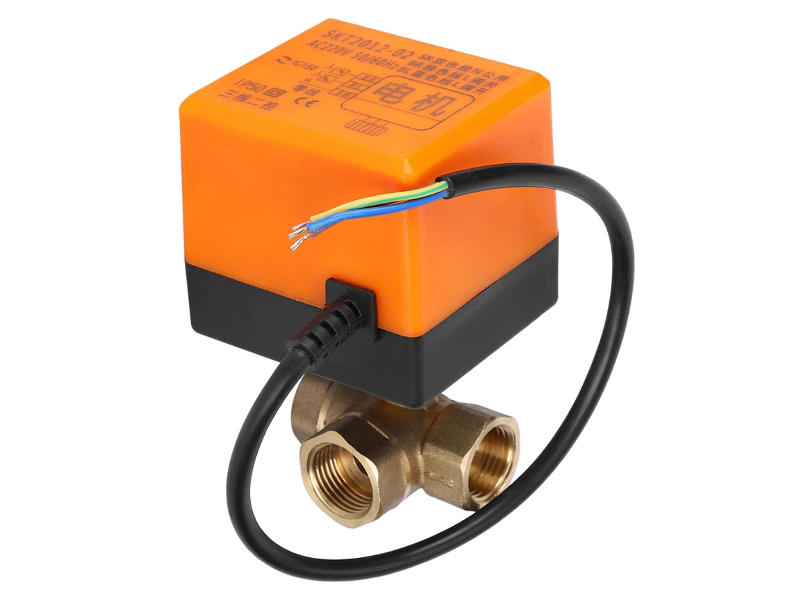 Válvula De Pelota Motorizada L Orange Latón 3 Hilos 2 Control 1.6mpa 6w Ac220v