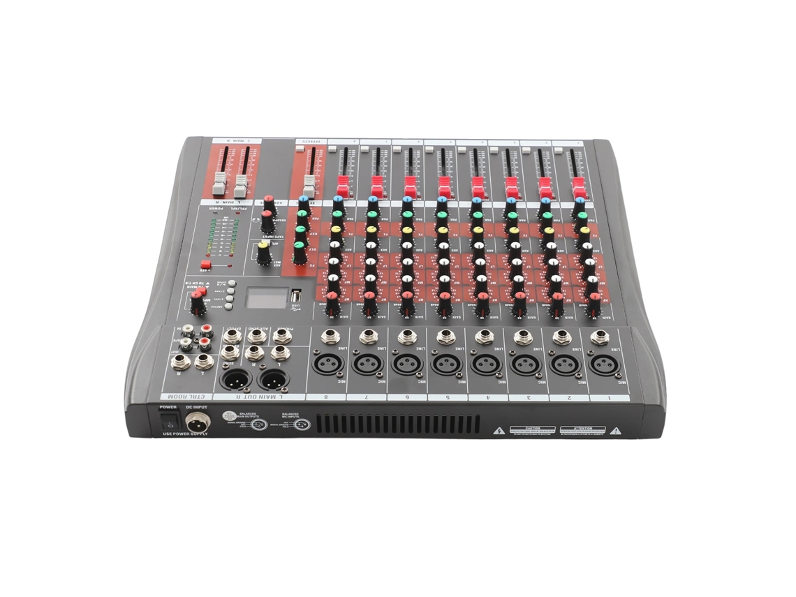 Caja de resonancia, 8 canales de entrada, conectividad Bluetooth y USB, OEM negro