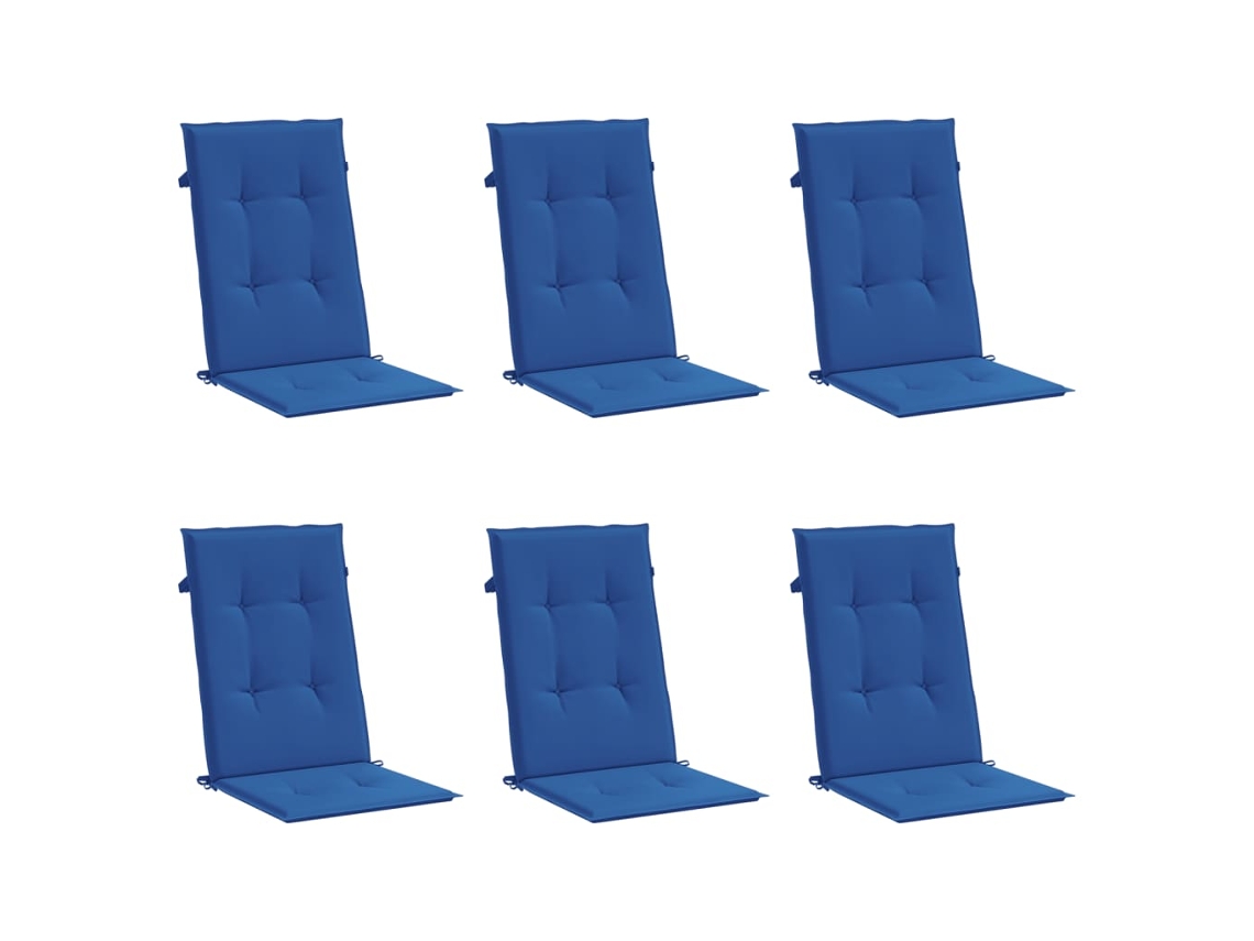 Juego de 6 cojines para sillas de jardín 50x50x4 cm Oxford Royal Blue HARLANV1