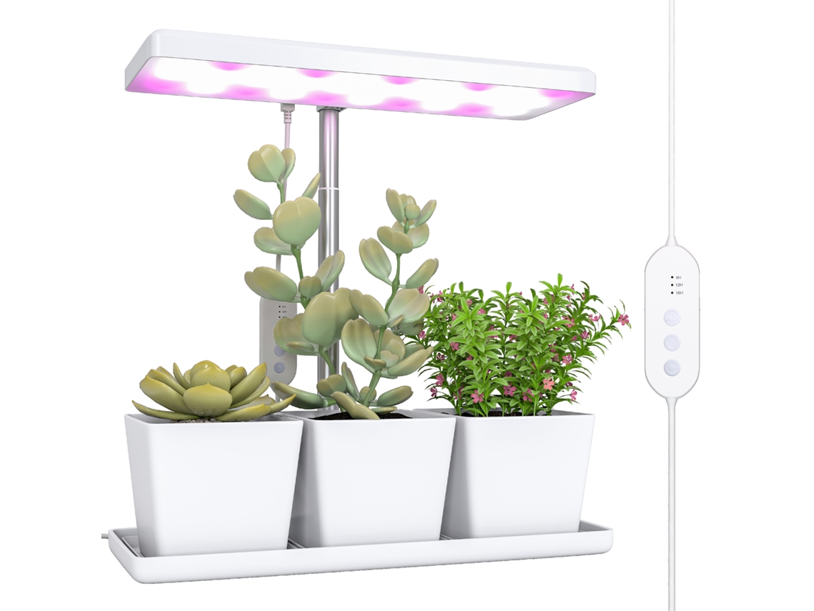 Lámpara De Cultivo Led De Espectro Completo Con 30 Led, Temporizador Y Brillo Ajustable.
