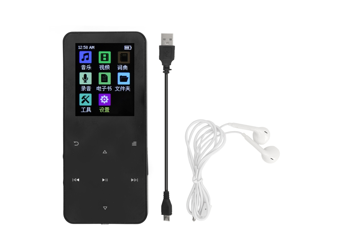 Reprodutor Mp3 Portátil Bluetooth Com Som Hifi, Gravador E Dicionário Para Aprendizagem E Esportes